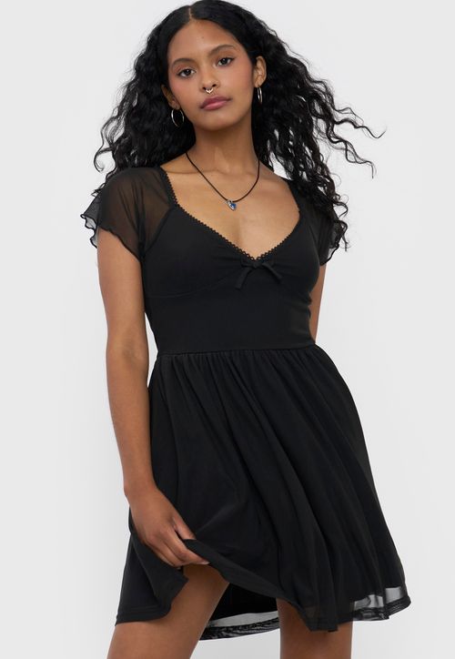 Vestido Mujer Malla Negro