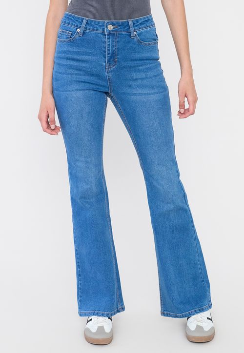 Jeans Mujer Flare Fit Azul Medio