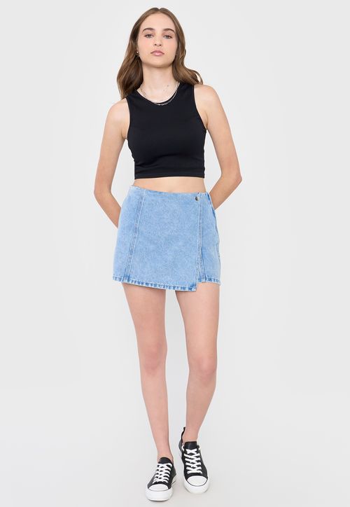 Short Mujer Skort Azul Claro