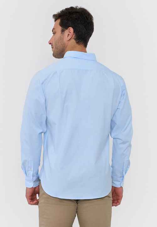 Camisa Hombre Oxford Color Celeste