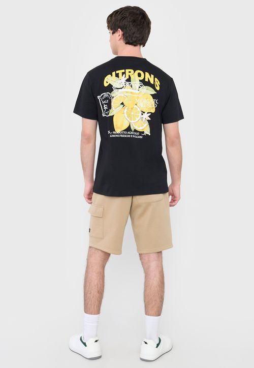 Polera Hombre Fun Frutas Negro