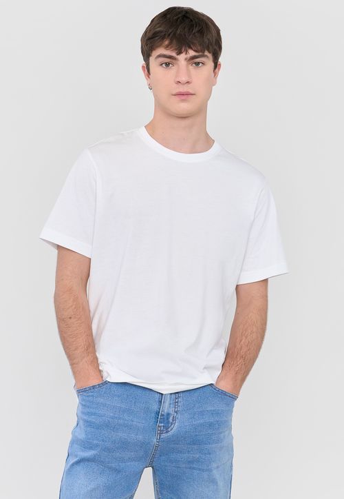 Polera Hombre R-Neck Lisa Blanco
