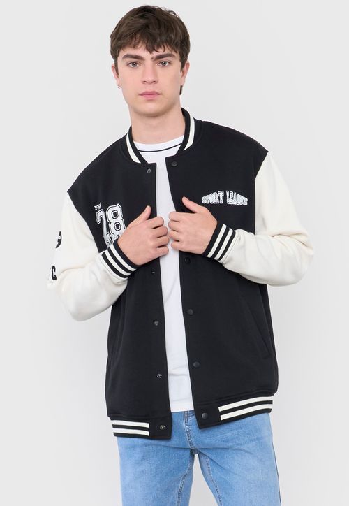Polerón Hombre Bomber College Color Negro