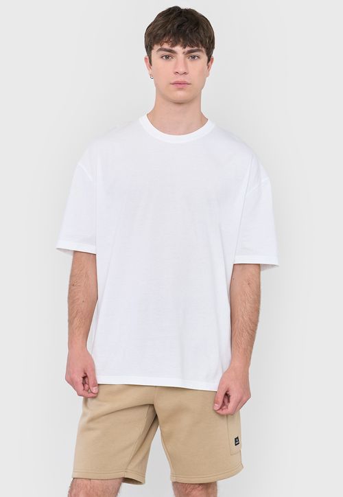 Polera Hombre Lisa Oversize Color Blanco