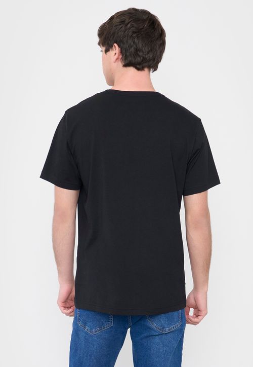 Polera Hombre R-Neck Lisa Color Negro