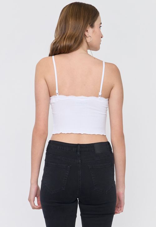 Peto Mujer Seamless Encaje Ecru