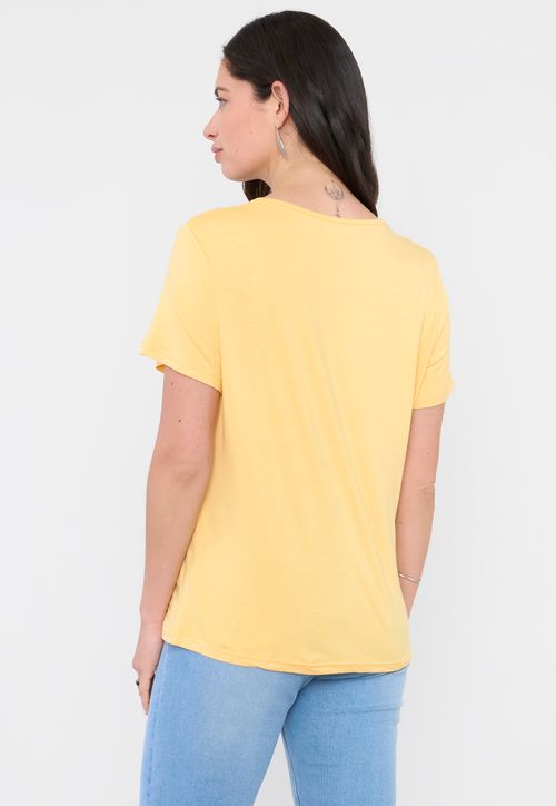 Polera Mujer Print Boho Amarillo