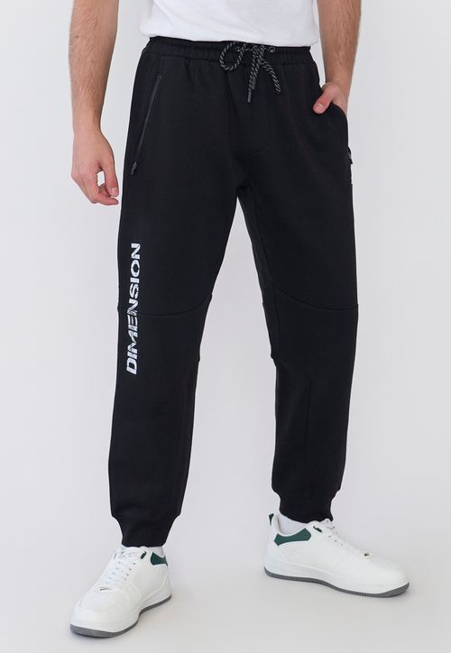 Buzo Hombre Jogger Print Negro