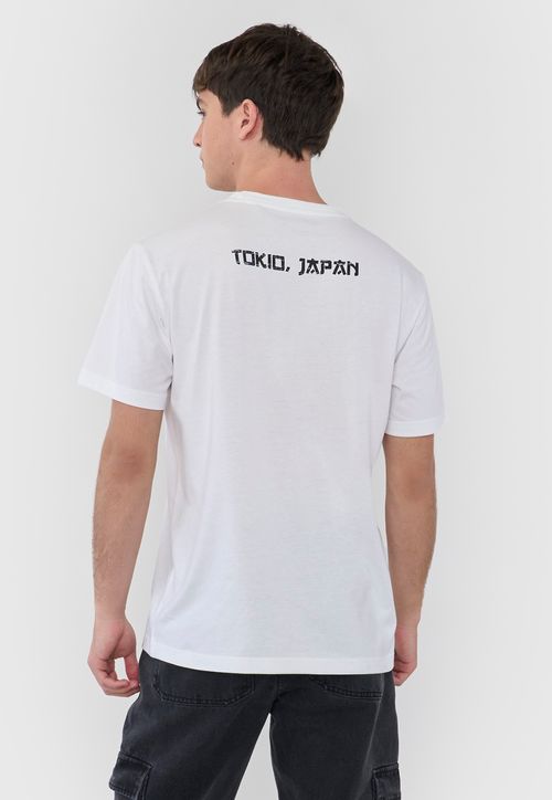 Polera Hombre Asiática Fun Blanco