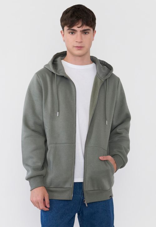 Polerón Hombre Full Zipper Verde