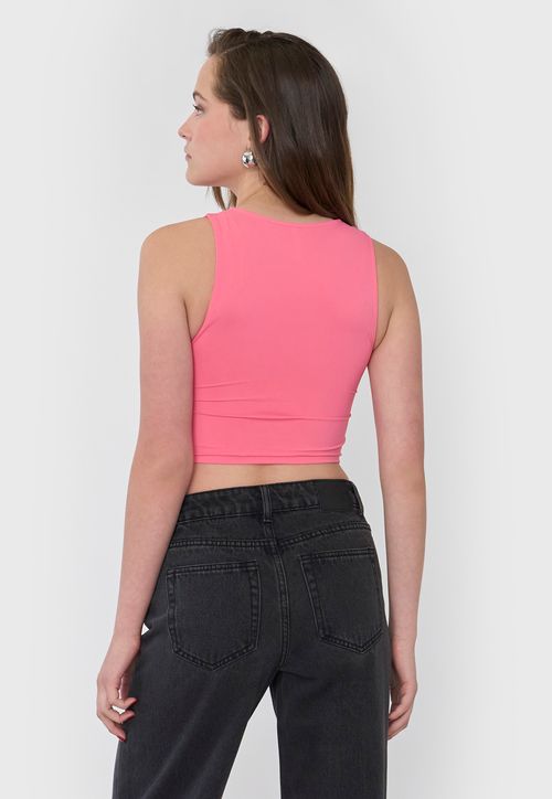 Peto Mujer Cut Out Frontal Sin Mangas Fucsia