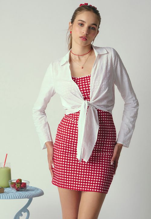 Vestido Mujer Pabilos Vichy Rojo