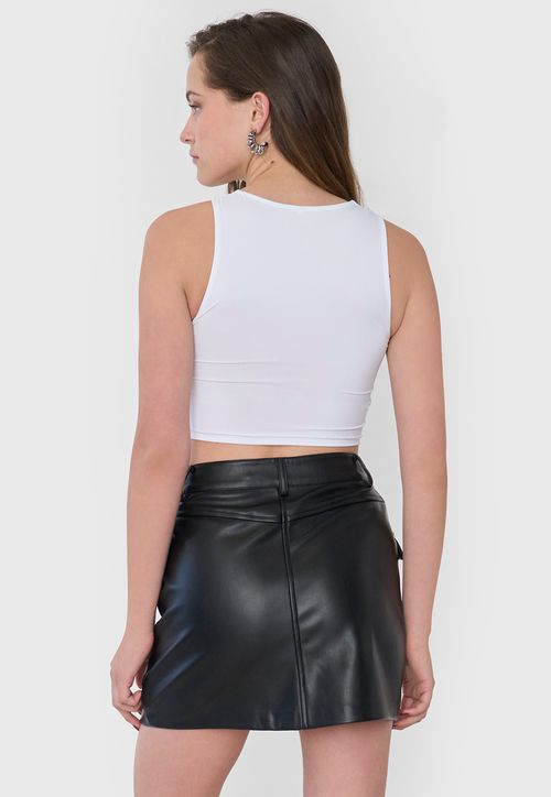 Peto Mujer Cut Out Frontal Sin Mangas Blanco