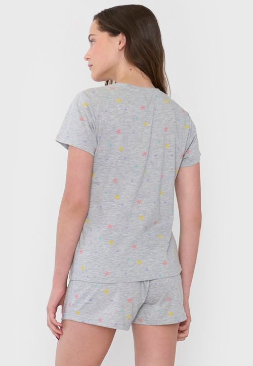 Pijama Mujer Corto Algodón Gris