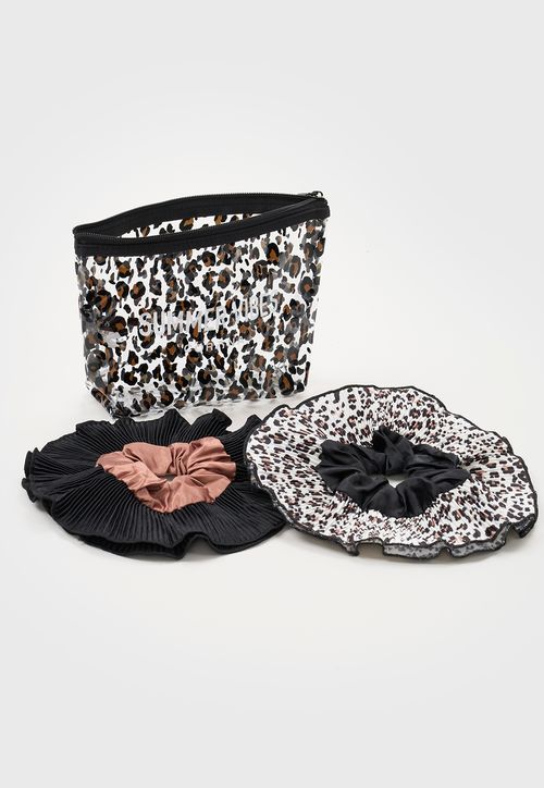 Estuche + Scrunchie Mujer Negro