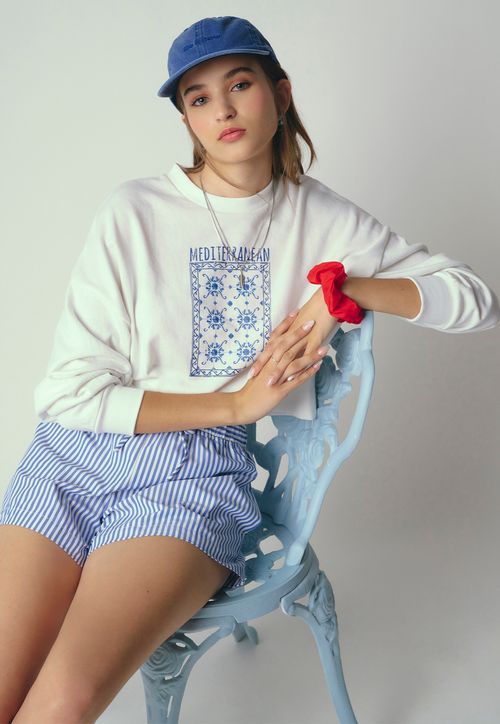 Polerón Mujer R-Neck Blanco