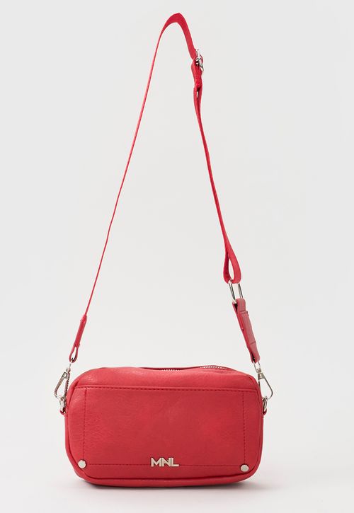 Bandolera Mujer Ecocuero Rojo
