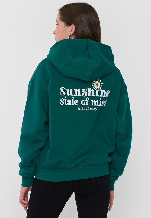 Polerón Mujer Hoodie Print Verde