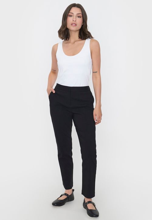 Pantalón Mujer Básico Negro Liso