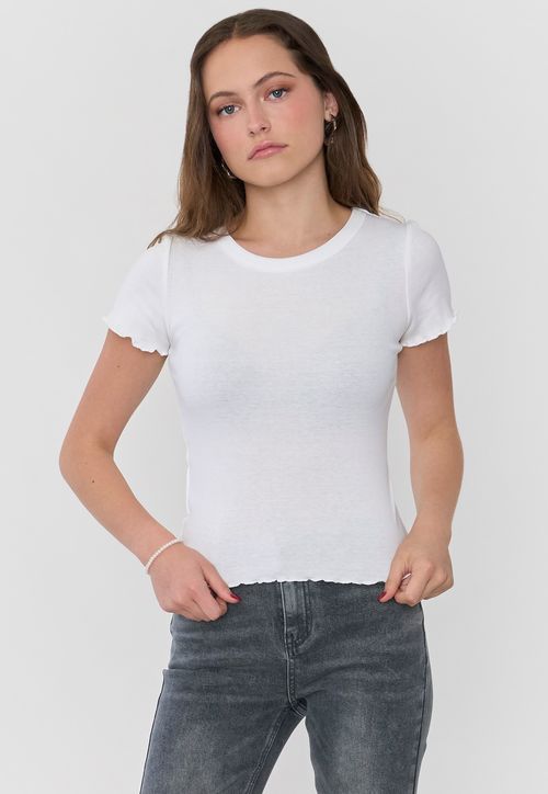 Polera Mujer Roulet Manga Corta Blanco
