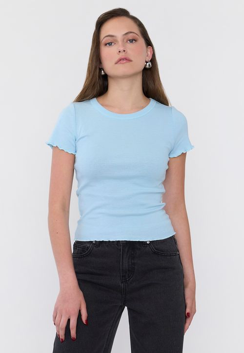 Polera Mujer Roulet Manga Corta Celeste