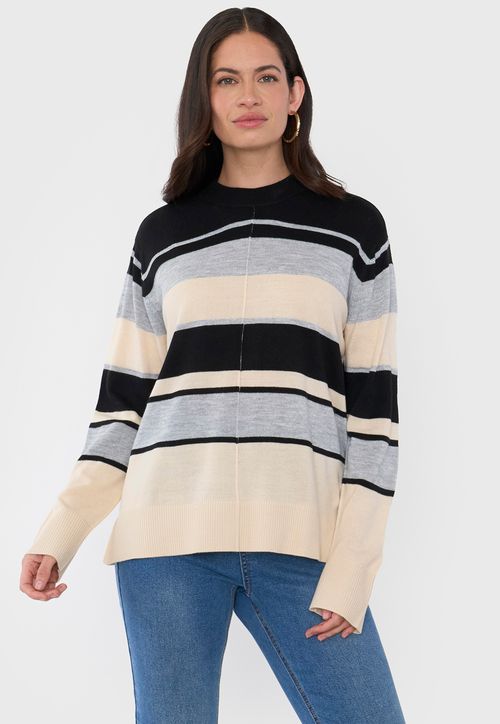 Sweater Mujer Tachas Gris