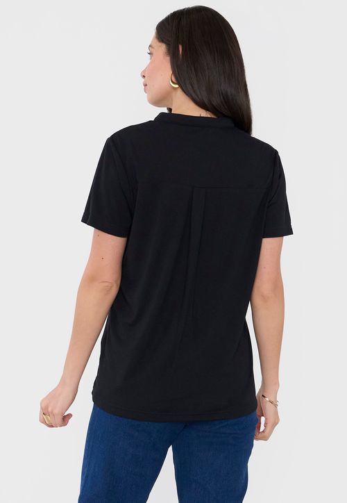 Polera Mujer Cuello Mao Negro
