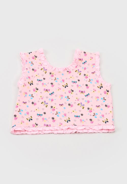Peto Niña Kids Rib Fullprint Rosado