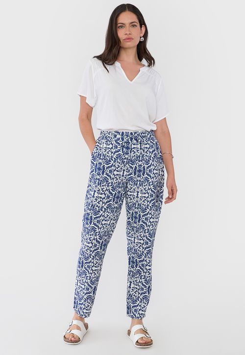 Pantalón Mujer Lazo Print Azul