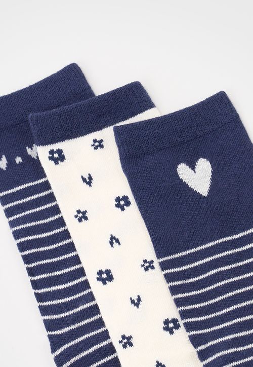 Calcetines Mujer Tripack Mix Líneas Navy