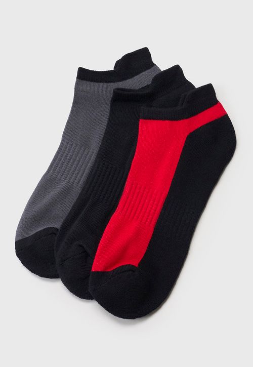 Calcetines Hombre Deportivo Tripack Rojo