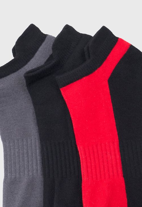 Calcetines Hombre Deportivo Tripack Rojo