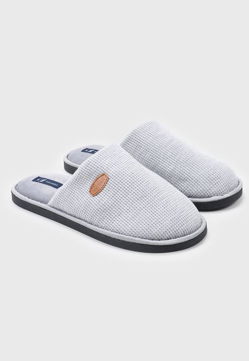 Pantufla Hombre Básica Gris