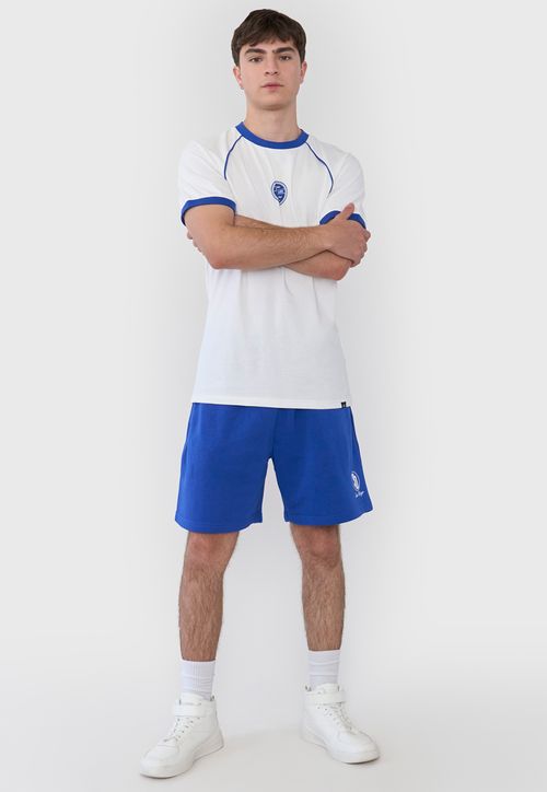 Short Hombre Bordado College Azul