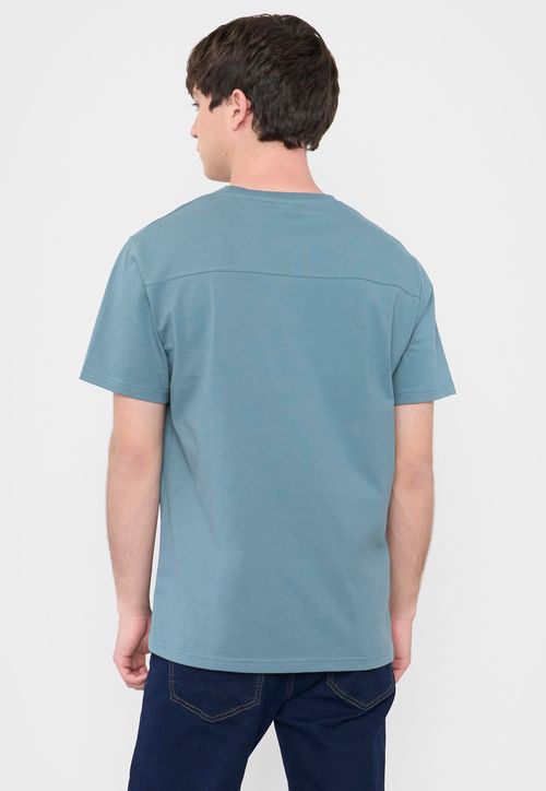 Polera Hombre Texto Corte Turquesa