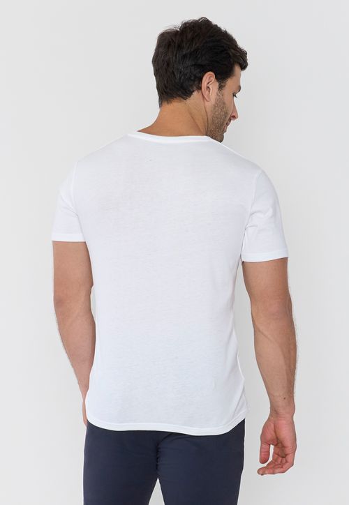 Polera Hombre V-Neck Color Blanco