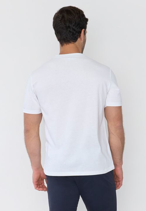 Polera Hombre Focal Print Sts Blanco