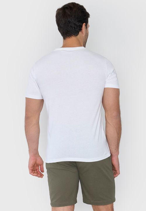 Polera Hombre Focal Print Floral Blanco