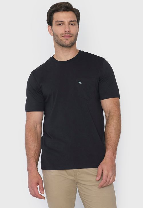 Polera Hombre Cneck Bolsillo Color Negro