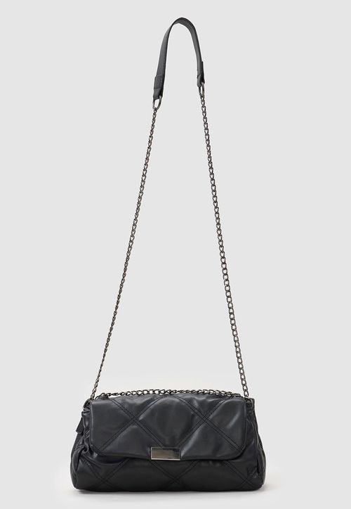 Bandolera Mujer Ecocuero Quilt Color Negro