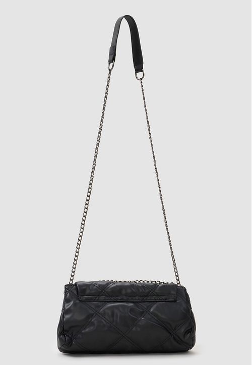 Bandolera Mujer Ecocuero Quilt Color Negro