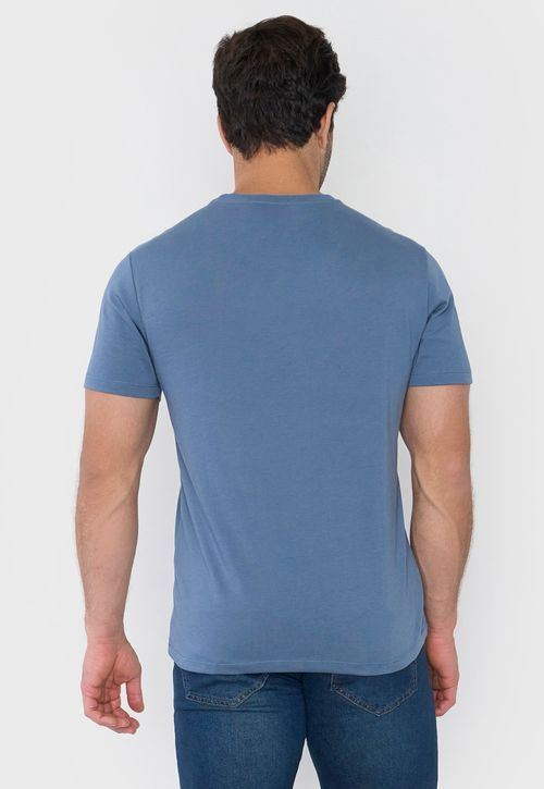 Polera Hombre Focal Print Floral Celeste