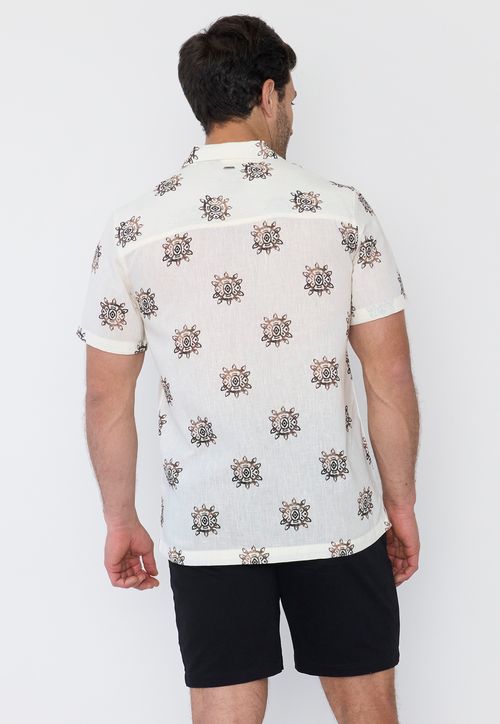 Camisa Hombre Liviana Print Blanco
