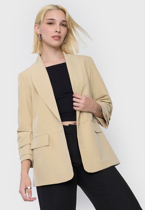 Blazer Mujer Liso Beige