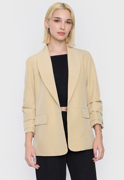 Blazer Mujer Liso Beige