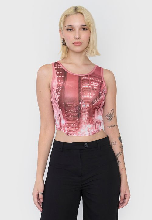 Polera Mujer Malla Sin Mangas Negro