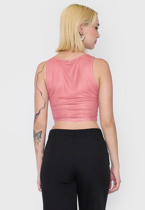 Polera Mujer Malla Sin Mangas Negro