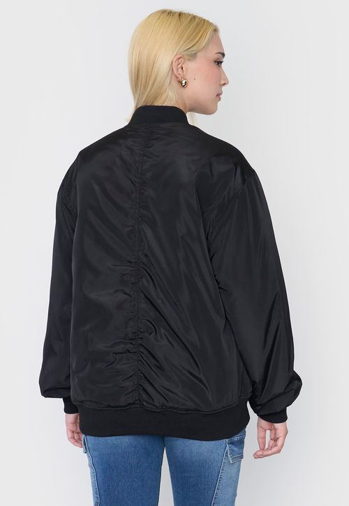 Chaqueta Mujer Bomber Básica Negro