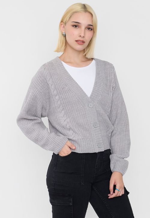 Cárdigan Mujer Color Gris