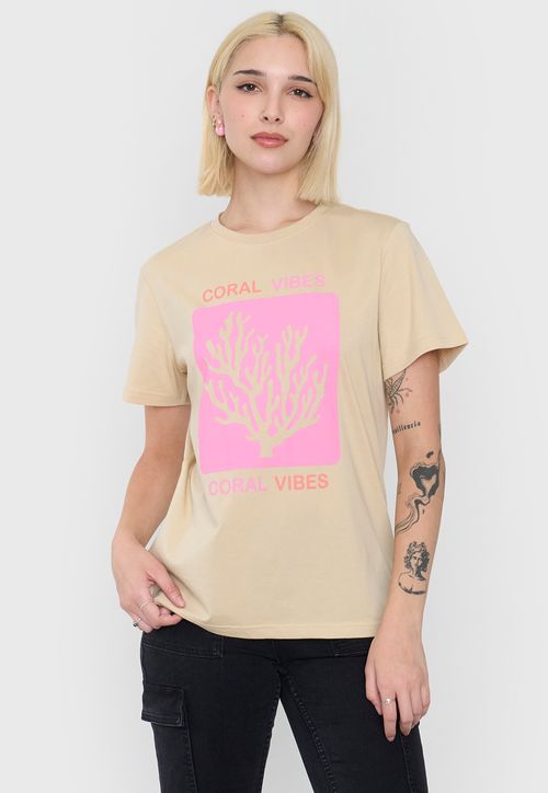 Polera Mujer Beige Fun Regular
